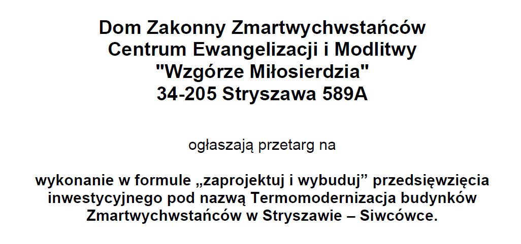 Ogłoszenie nr 4 — przetarg „zaprojektuj i wybuduj”