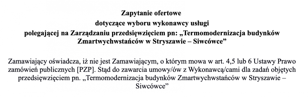 Ogłoszenie nr 3 — zarządzanie przedsięwzięciem
